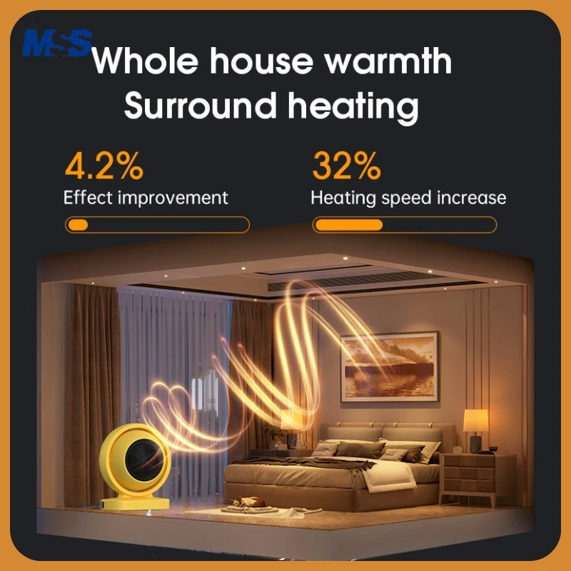 سخان كهربائي محمول 380 وات، مراوح تسخين سريعة للمك...