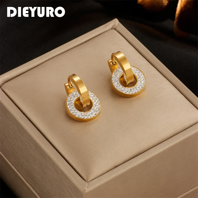 

Женские серьги-кольца из нержавеющей стали DIEYURO 316