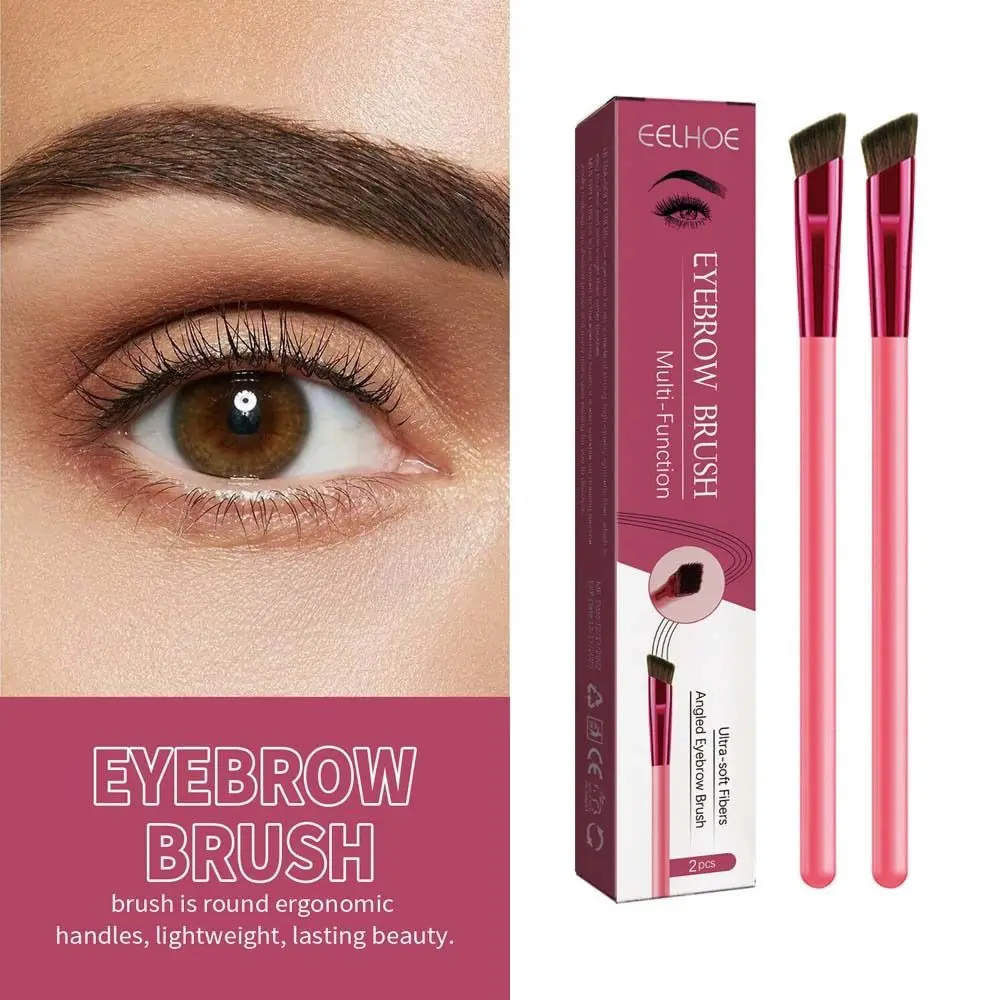 

2Pcs/set Eyebrow Eyeliner Brush Fine Eyebrow Brush Fibrous Hair Slanted Flat Eyebrow Makeup Brushes Set Ultra Fine