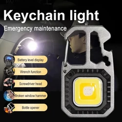 Ultimate COB Keychain Rechargeable LED Work Light - 8 Modes, High Lumens, Portable (W5138 black)
