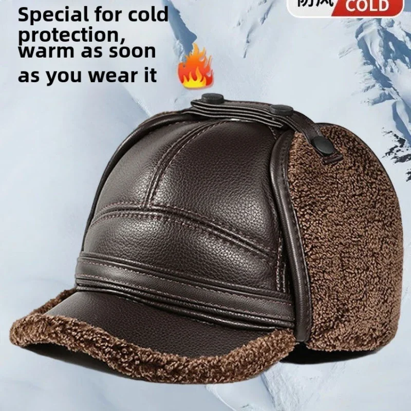 Winter Ear Protect Cap Hat Men Outdoor Windproof Bomber Hat Baseball