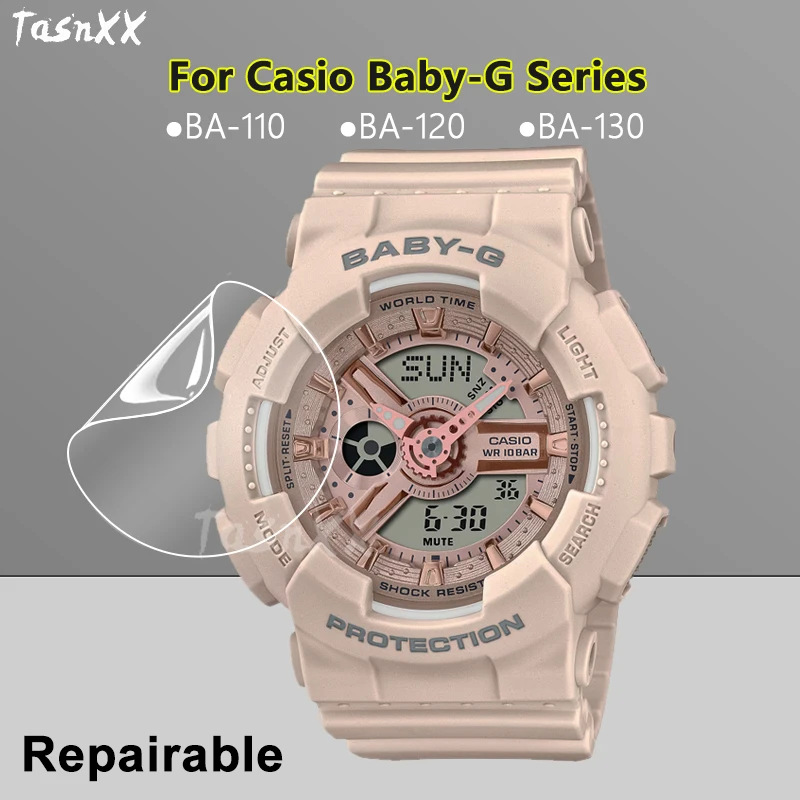 Pellicola Salvaschermo Ultra Trasparente Sottile Per Casio Baby-G Ba-110 Ba-120 Ba-130 Ba 110 120 130 Watch Soft Tpu Pellicola Riparabile-Non Vetro