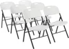 Basics Folding Plastic Chair with 350-Pound Capacity - 6-Pack, White，Conference Chair, party folding chair outdoor chair, 1