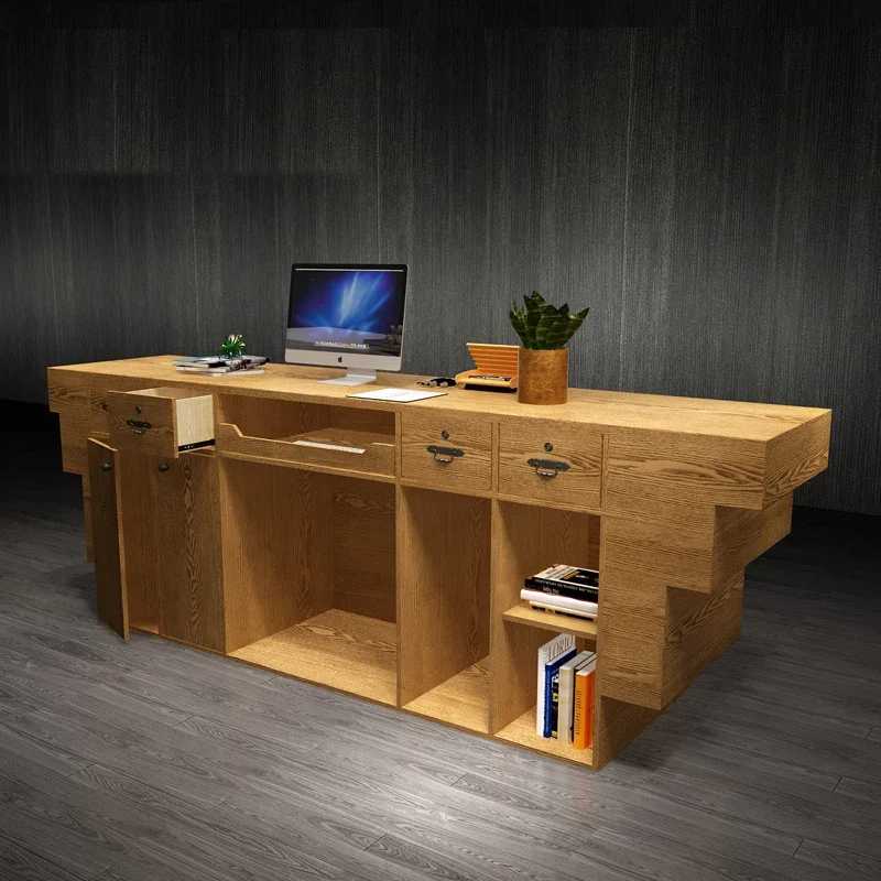 Salon Counter Reception Desk Wood Podium SalonLuxury Modern Simple Hotel Reception Desk Conference Mostrador Cajero Furniture