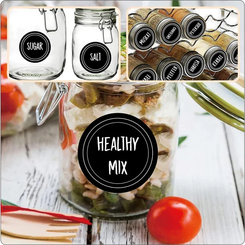 Jars Labels Erasable Chalkboard Sticker Waterproof Craft Spice Record DIY Kitchen Sealing Bottle Reusable Black Tag 24-60PCS/Set Label stickers