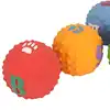 4pcs Dog Chewing Toy Latex Dog Ball Toy Squeaky Interactive Soft Puppy Chewing Fetching Toy with Fun Pattern 5