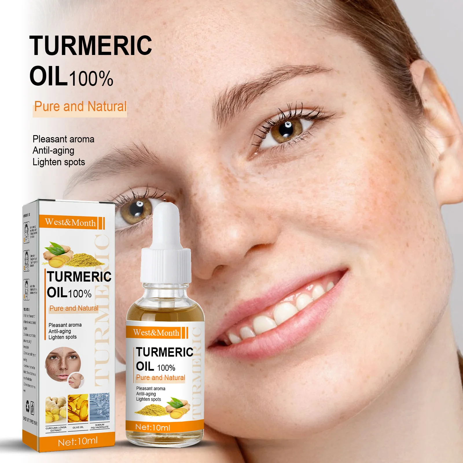 

2023 Turmeric Essence Oil Whitening Brightening Fade Spots Pigment Melanin Firming Lifting Skin Anti-aging Anti Wrinkle Face Oil
