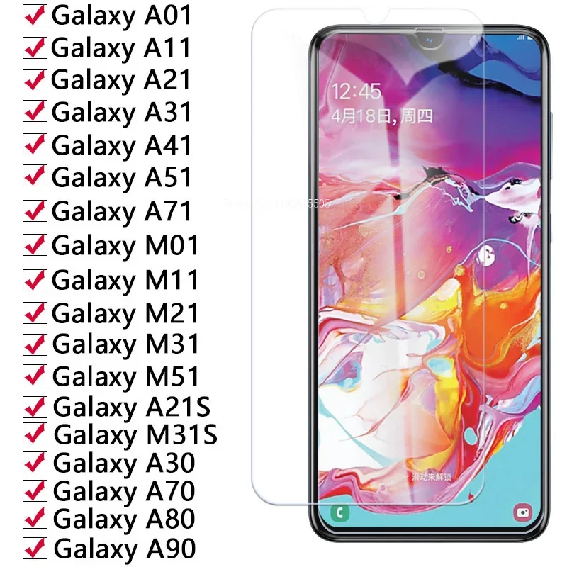 

Закаленное стекло 9H для Samsung Galaxy A01, A11, A21, A31, A41, A51, A71, M01, M11, M21, M31, M51, A21S, M31S, A70, Защитная пленка для экрана из стекла
