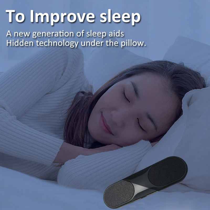 Bone Conduction Sleep Speaker Wireless Bluetooth Sound Box Stereo Bass Under Pillow Improve Sleep for Travel Home Support TF