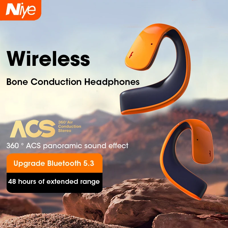 

Niye Open Ear Bone Conduction TWS Earphone Bluetooth5.0 Wireless Headphone Panoramic Sound Sports Waterproof Ear Clip Earbuds
