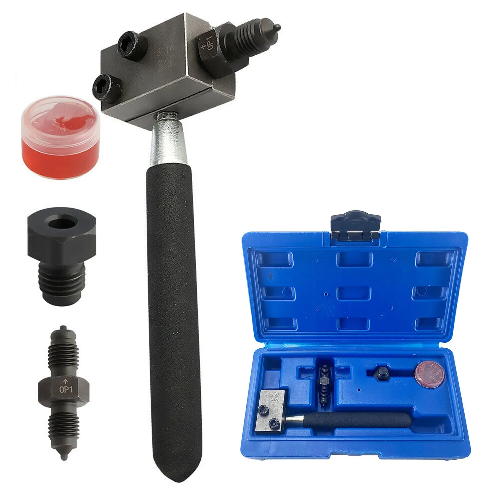 

Brake Pipe Flaring Tool Kit On Vehicle In-Situ 3/16" SAE Pipe 4.75mm One Hand
