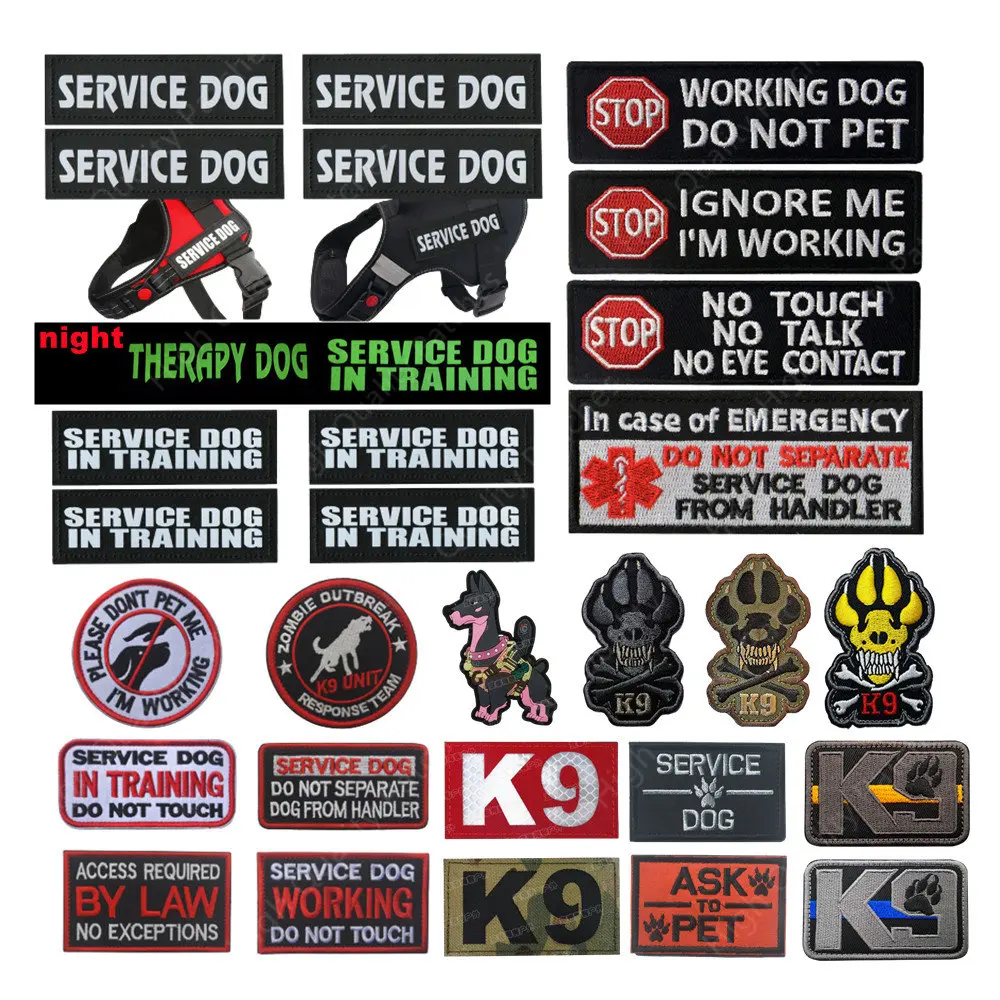 SERVICE DOG K9 UNIT ESA Pet Service Dogs Sling Sticker PVC Magic Sticker  Badge Tactical Patch for Dog Clothing Hook and Ring - AliExpress