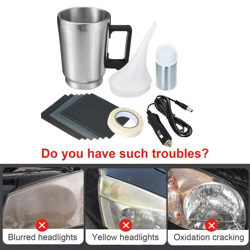 

Car Headlight Lens Restoration Kit Headlamp Lens Restore Oxidation Yellow Scratch Vague Restore Polishing Auto Cleaning Tools