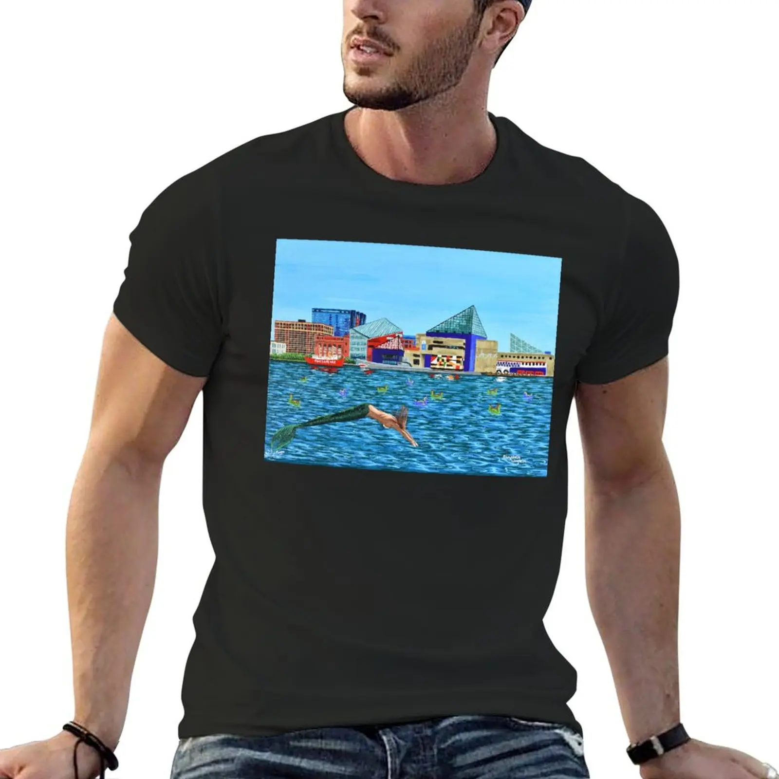 

Inner Harbor Mermaid T-Shirt boys animal print customs vintage t shirts mens graphic t-shirts hip hop