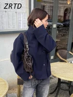 Manteau de rue en mélange de laine pour femme, veste à simple boutonnage, col en satin, manches longues, poches, vêtements d'extérieur décontractés pour femme, automne, nouveau, 2024 5