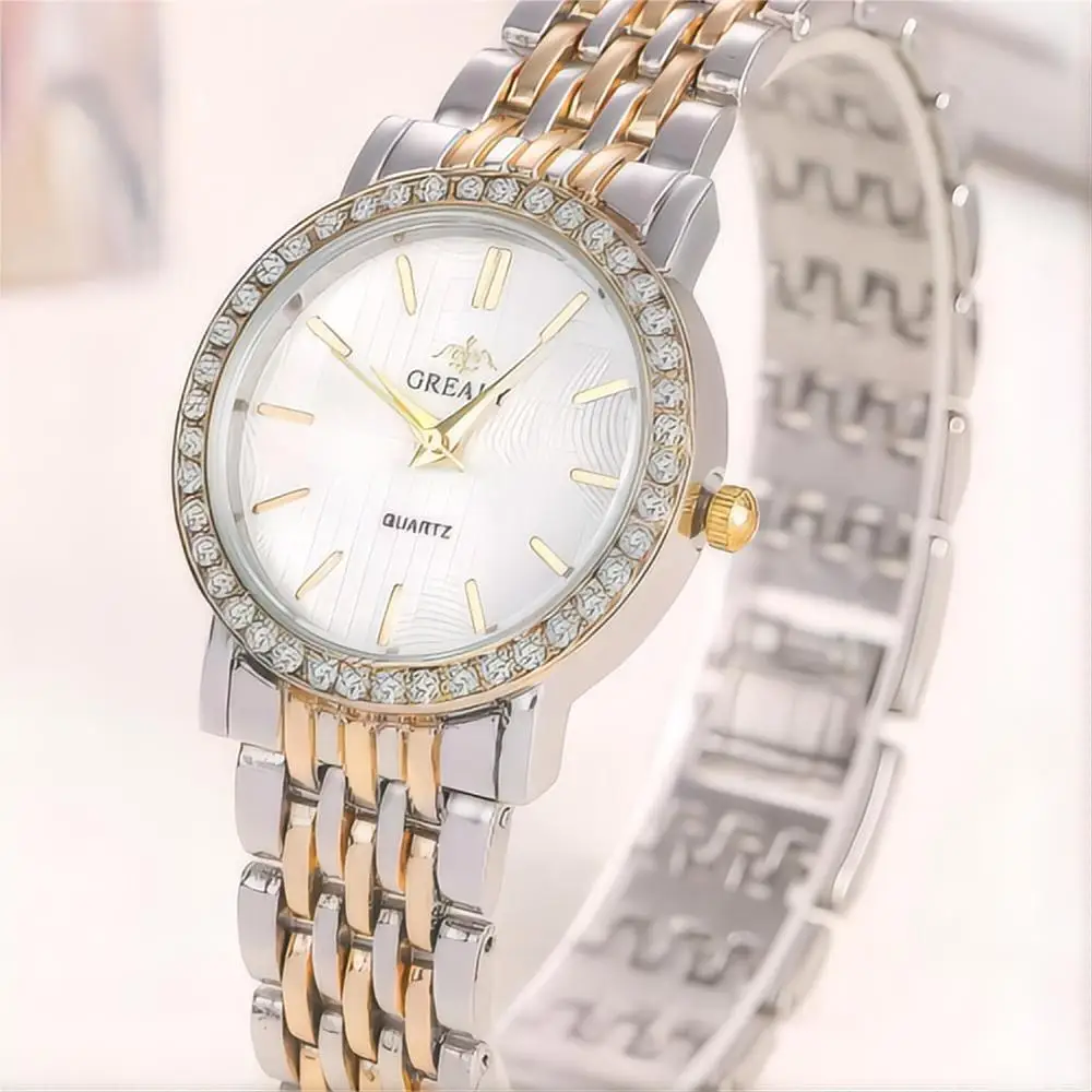 6pcs Women's Watch Casual Stainless Steel Strap Material Quartz Watch and Jewelry Bracelet Set 5