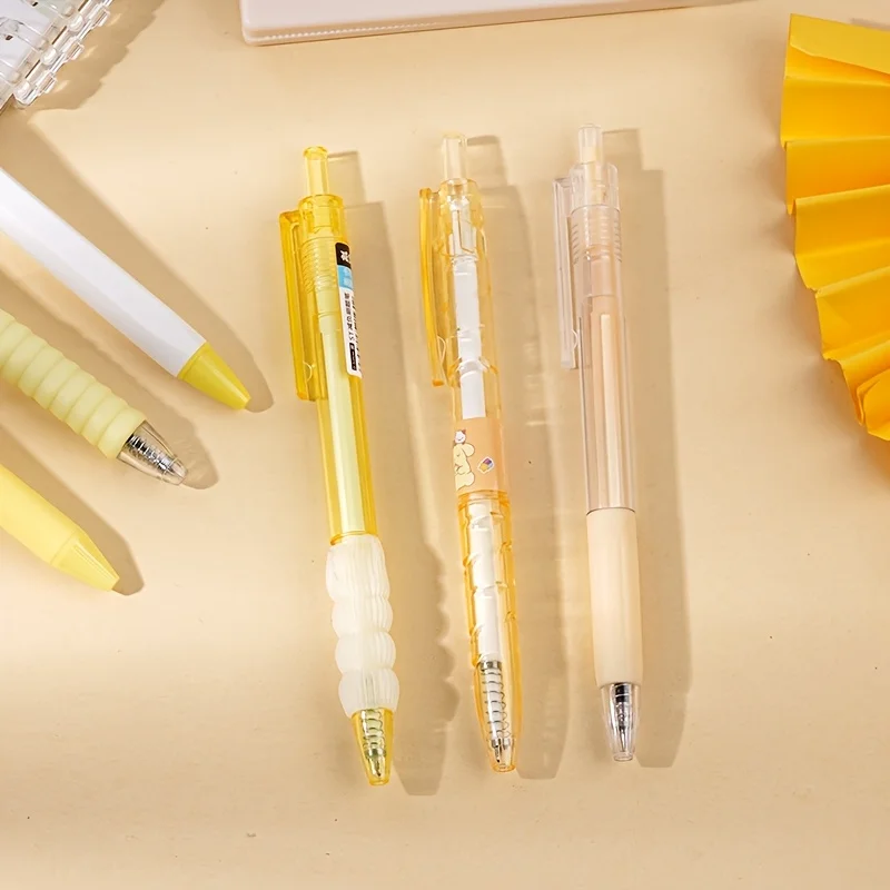 Set of 6 Elegant Ins-Style Black Brush Pens - Quick-Drying, Smooth Writing, Waterproof Signature Pens
