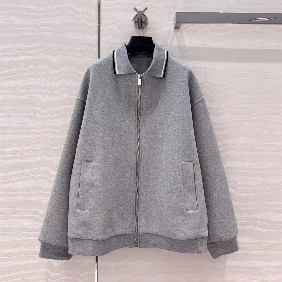 2025 New Spring Fashion Preppy Style Jacket Women Turn-down Collar Long Sleeve Zipper Fly Loose Casual Casual Oversize Coat