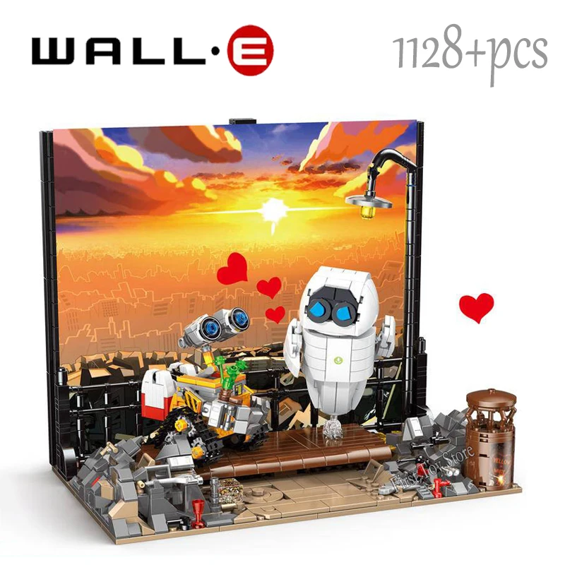 Disney Pixar Wall E Eve Love Movie Space Robot Figures Model Friends Ideas Building Block Brick Gift Kid Birthday Girls Boys Toy