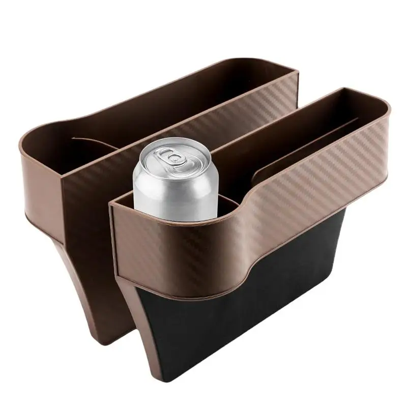 

Car Seat Gap Filler 2 Pack Anti-Slip Car Storage Boxes Left And Right Side Seat Gap Organizers With Cup Holder For Wallets Car