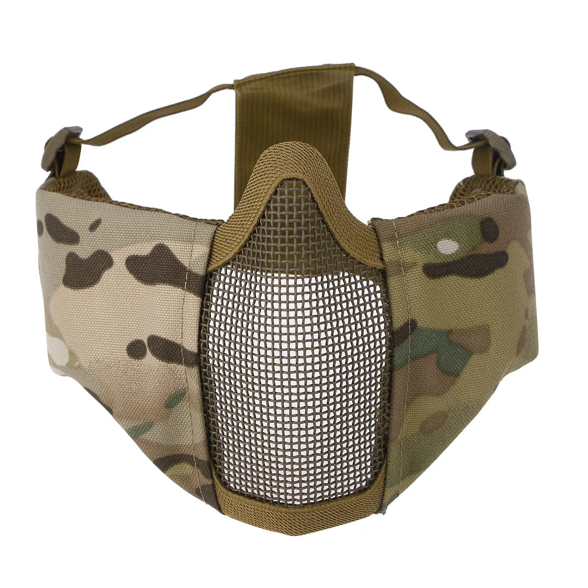 and Paintball CS Foldable Half Low-carbon Steel Mesh Style Comfortable Adjustable Protective (Black)
