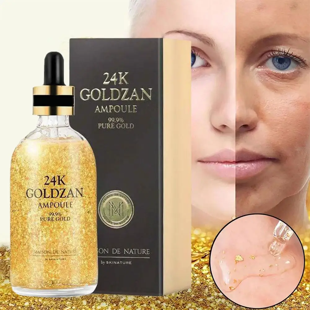 

24k Gold Face Serum Anti Aging Firming Lifting Reduce Shrinks Pores Moisturizing Whitening Lines Products Skin Fine Korean G9S5