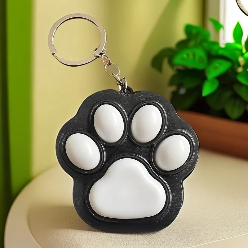 Creative Personality Stress Relief Toy Cute Cat Paw Keyboard Key Chain Pendant Couple Bag Pendant Toy Gift