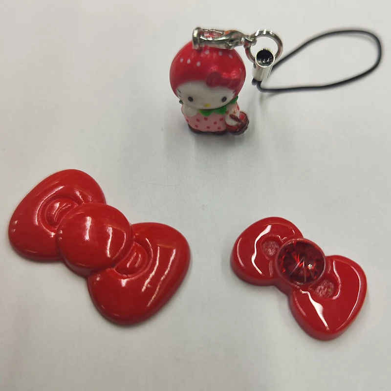 Kawaii Strawberry Hello Kitty Mobile Phone Chain Cartoon Cute Cat Keychain Backpack Pendant Decoration Friend Birthday Gift plush keychain key chain backpack decoration