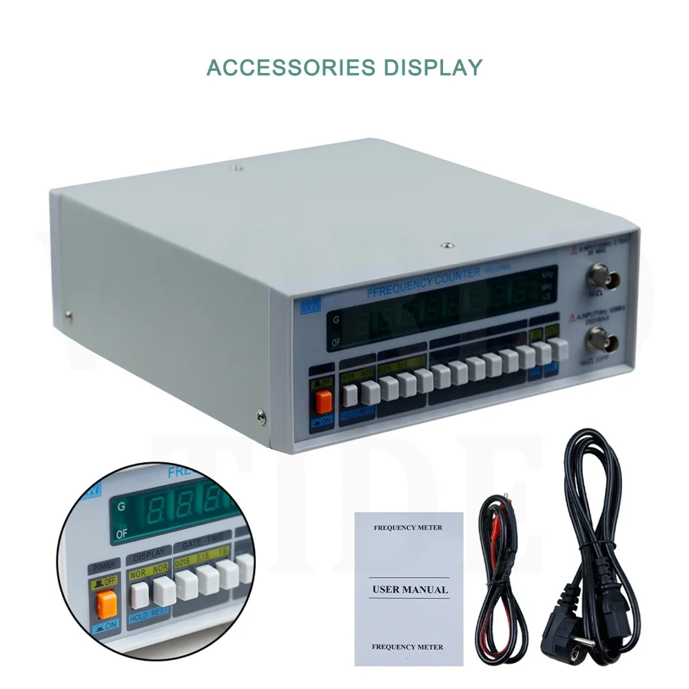 Contatore di frequenza ad alta precisione 10HZ-2.7GHZ con display LCD per test di segnale RF/AC/DC, laboratorio e riparazione elettronica TFC2700L - immagine 5