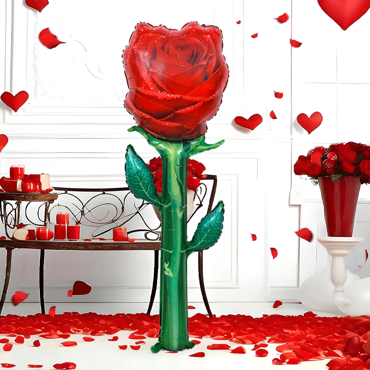 Aluminum Film Balloon Large Simulation Red Rose Mother's Day Wedding Proposal Girl Gift Anniversary Birthday Party Decorations