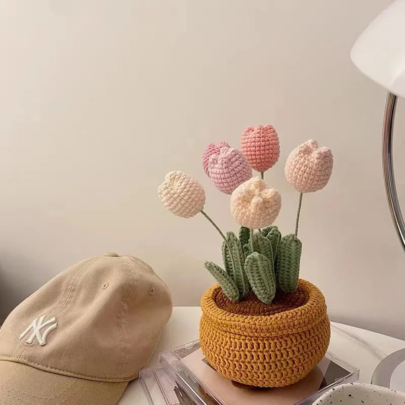 

Hand-woven Bouquet Diy Material Package Homemade Tulips A Variety of Potted Products Home Decoration Gift Ornaments Party
