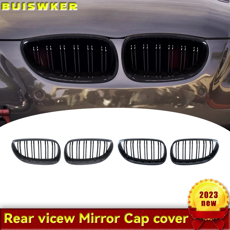front kidney grille Car Front Bumper Grille Kidney Racing Grill Grilles for BMW E60 E61 5 Series 2003-2009 Gloss Black Auto New Double Slat