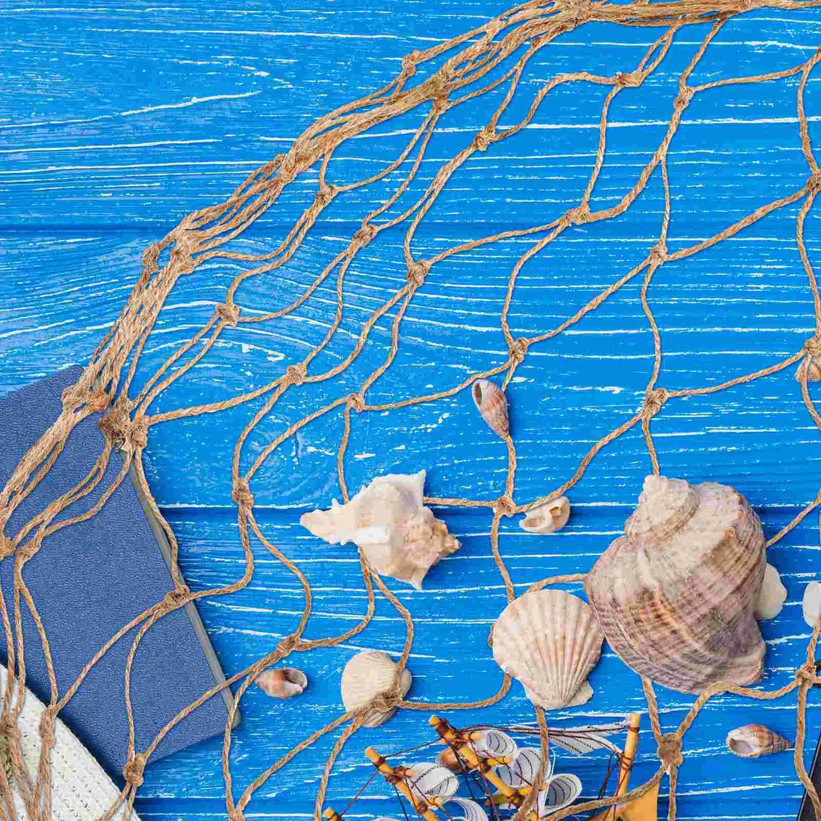 Classic Fish Net Design Mediterranean Style Decorative Fishing Net Wall Hanging Home Decor Wind Chimes Hanging Decorations For 3