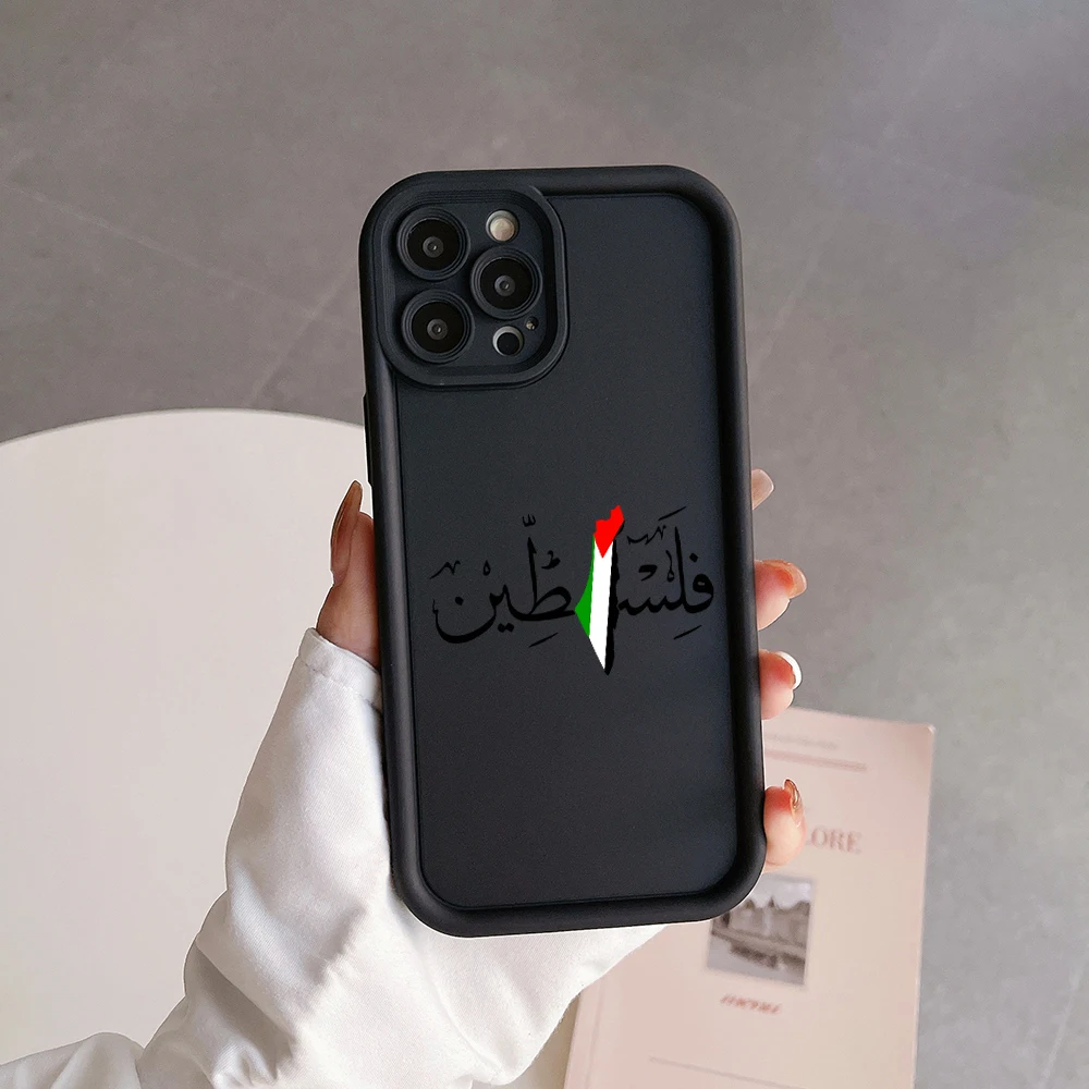 thumbnail image 1 of Funda protectora para cámara de pasaporte con mapa de la bandera de Palestina de dibujos animados para iPhone 15, 14, 13, 12, 11 Pro Max, Mini XR, XS, X, 8 Plus, funda de TPU suave, 1 of 5