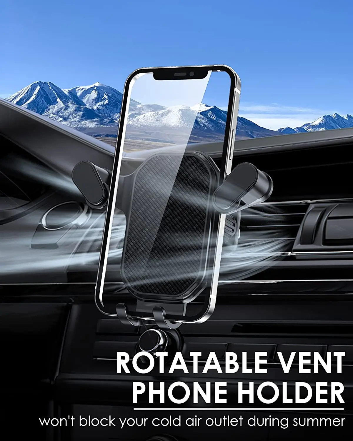 Universal Auto Haken Basis Telefon Halter Schwerkraft Mobile Ständer GPS Unterstützung Auto Air Vent Halterung für IPhone 16 15 14 13 Xiaomi Samsung – Detail 4