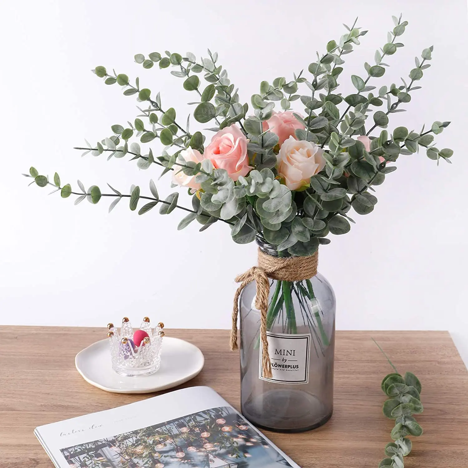 

DIY Artificial Eucalyptus Leaf Flowers Fake Green Plant Greenery Boho Decoration Wedding Party Home Garden Scrapbooking