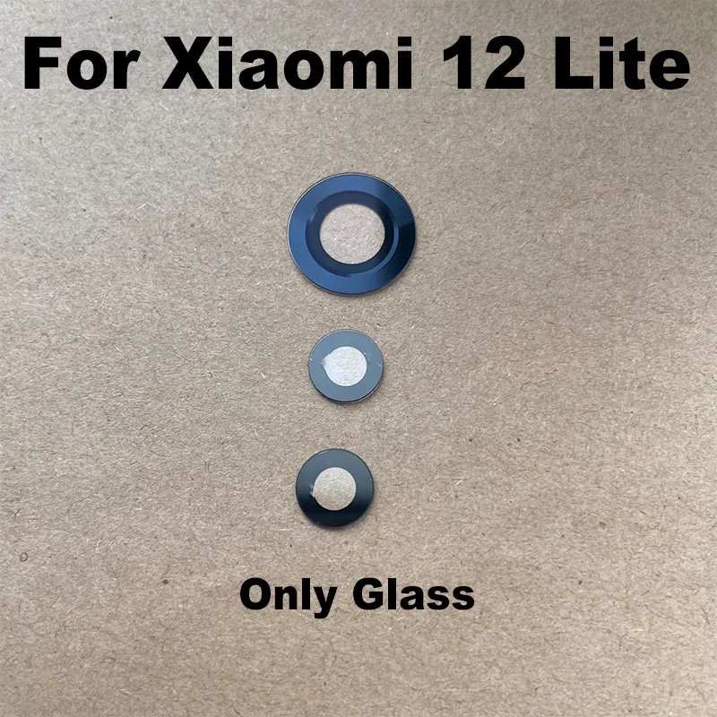 Eonpam Scocca Vetro Posteriore Sostituzione per Xiaomi 12 Lite Originale Coperchio Copribatteria con Vetro Fotocamera Ricambio Kit (Nero