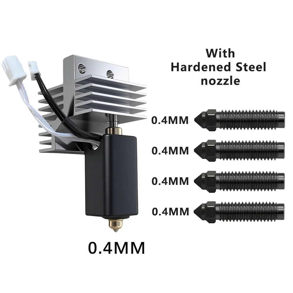 0.4MM Keramik Hotend für Centauri Carbon/Centauri Print Head Extruder Kit mit Silikonhülle, Silikonbürste, 0,2/0,4/0,6 mm Düsen, Reinigungsnadel, Schraubenschlüssel, Wärmeleitpaste