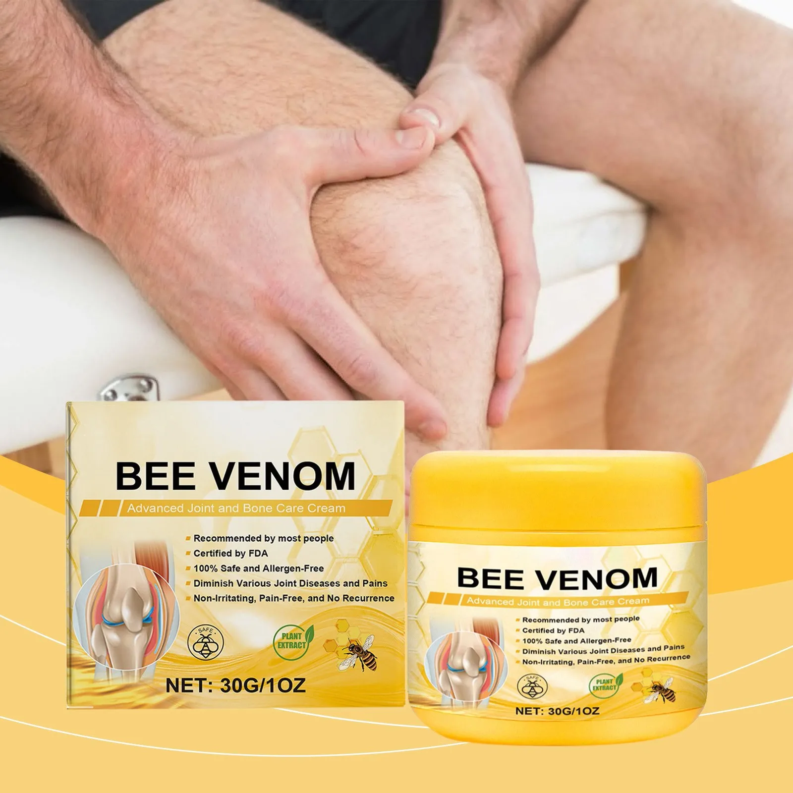 Bee Venoms Joint Care Cream Relieve Cervical Joint Soreness Massage Treatments Cream Bone Health Body Care Tools