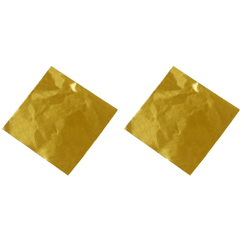 Carino 200 Pezzi Dolci Confezione Di Caramelle Foglio Di Carta Cioccolato Lolly Involucri Quadrati (Oro)