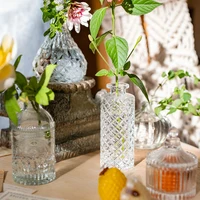 Small Transparent Flower Vase Mini Glass Vase Hydroponic Plant Bud Vase Nordic Home Decor Living Room Table Terrarium Decoration 1
