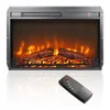 Electric Fireplace Insert, Ultra-Thin Fireplace Heater with Log Set,1400W, Recessed Fireplace with Over Heating Protection 2