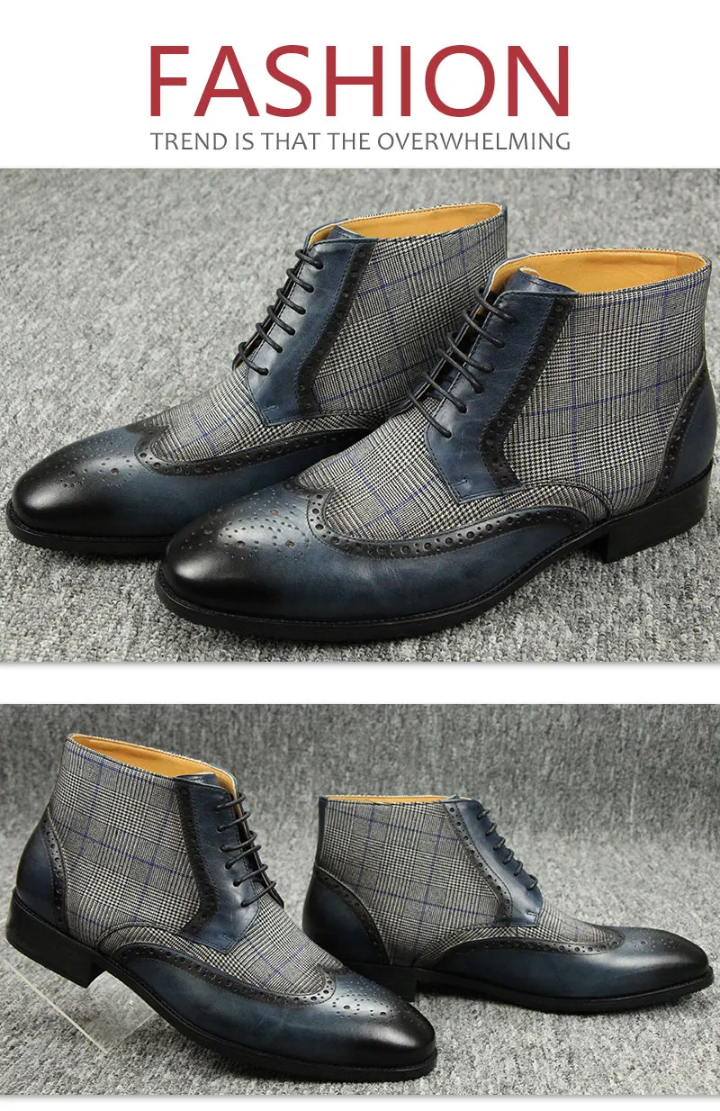 New In Fashion Ankle Boot Mens Genuine Leather Cowhide Casual Sapato Social Masculino Classic Elegant Pointed Toe Wear-Resistant