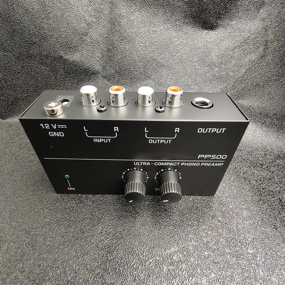 Ultra-compact PP500 Phono Preamplifier Preamp with Bass Treble Balance Volume Adjustment Pre-amp Turntable Preamplificador set front cover housing shell case with volume channel knobs for motorola cp200 gp3188 cp040 radio walkie talkie accessories