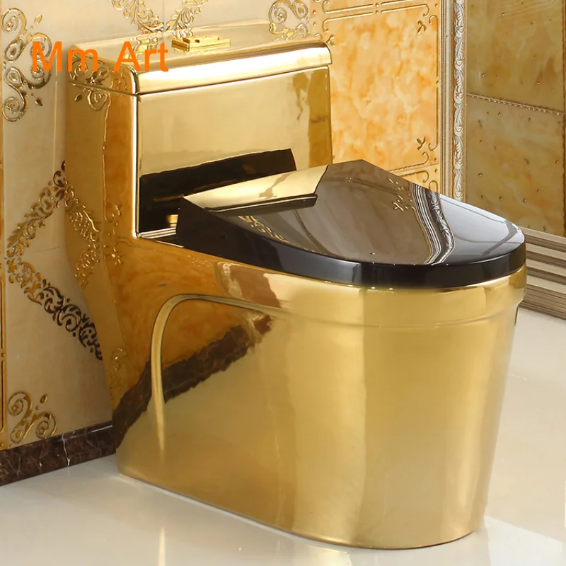 

European golden toilet creative art toilet super whirlwind color odor-proof water-saving bar toilet One Piece Closestool WC