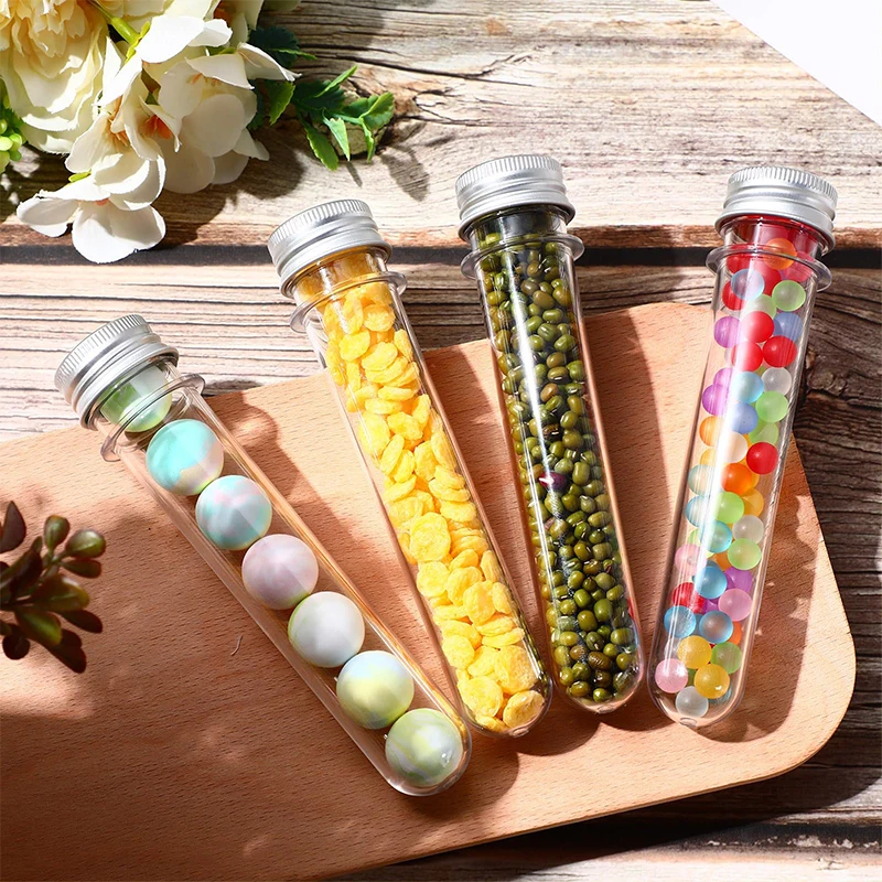 Clear Plastic Test Tubes 10Pcs 40ml Clear Bath Salt Tubes Test For Plants Scientific Experiments Candy Storage