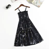 Summer Chiffon Camisole Sleeveless Dress Women Mini Dresses Fashion Elastic  Waist Casual Spaghetti Strap Dresses Vestidos Girls - Image 3