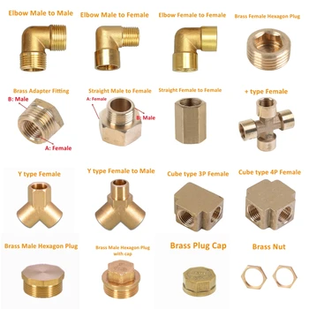 Pneumatic Plumbing Brass Pipe Fitting Male/Female Thread 1/8" 1/4" 3/8" 1/2" 3/4" 1"BSP Copper Fittings Water Oil Gas Adapter