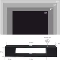 Floating TV Stand, Wall Mounted Entertainment Center and Cabinet Shelf, Console for DVD Player,for Bedroom, Living Room (Black) 2