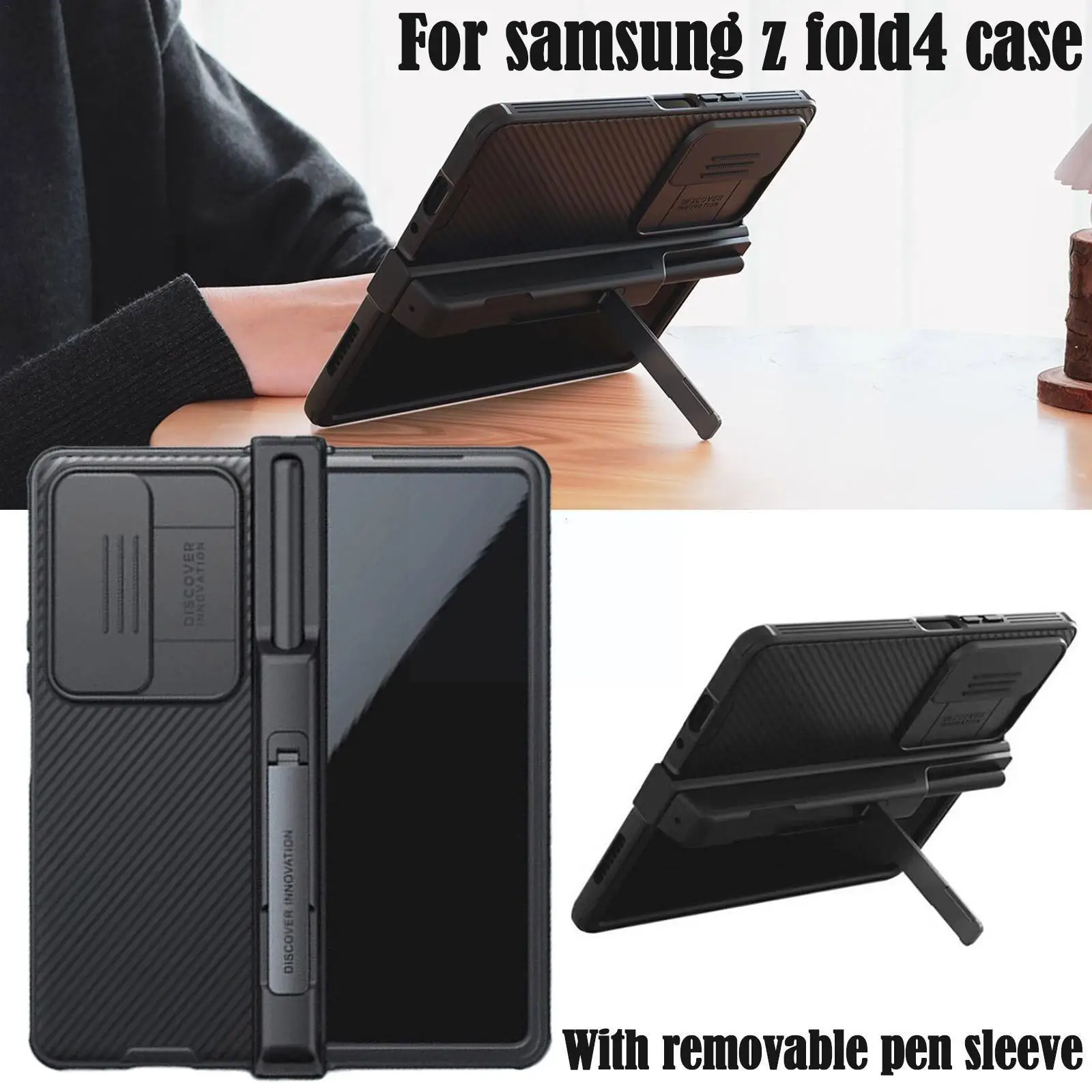 

For Samsung Galaxy Z Fold 4 5G Case NILLKIN Silky Case For Z Fold4 Slide Camera Soft Silicone Cover For Samsung J2U0